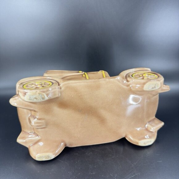 1950s McCoy Car Jalopy Automobile Planter Floral Pot Arrangement Brown Ceramic - Picture 10 of 16